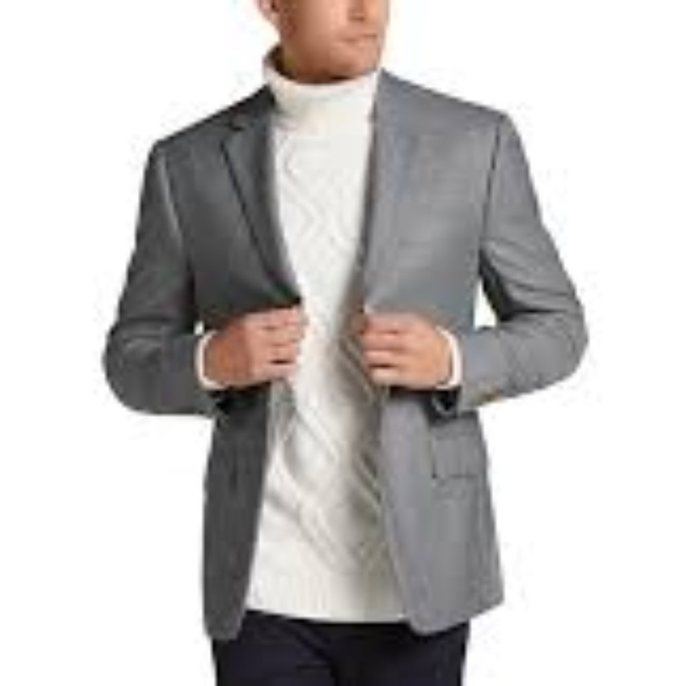 Lauren by Ralph Lauren Classic Fit Sport Coat, Gray Check Windowpane 36 Regular